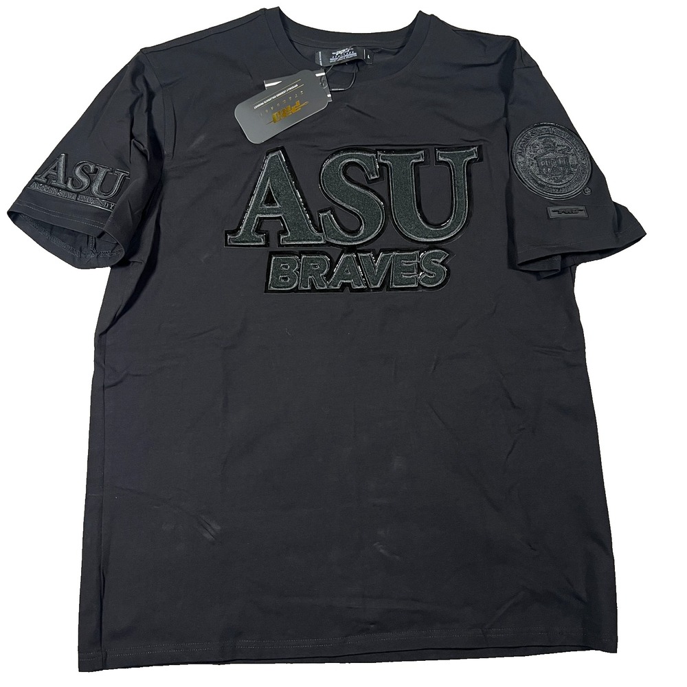 Pro Standard Mens Large Black Alcorn State Braves Crew Neck Football T-Shirt NWT